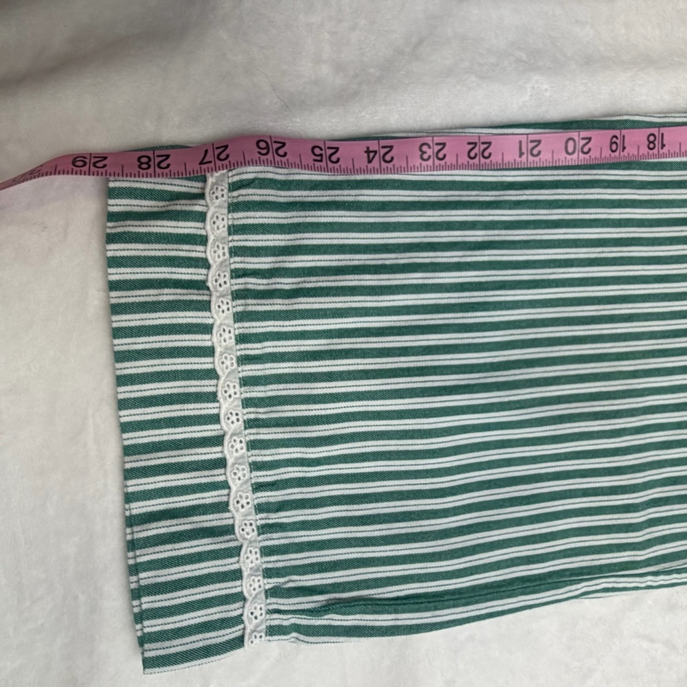 Rachel Ashwell Green & White Striped Pajama Set Sz S Cottagecore 100% Cotton - Picture 13 of 16